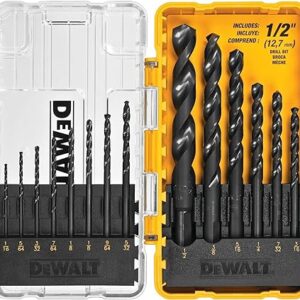 DEWALT Drill Bit Set, 14-Piece, 135 Degree Split Point, For Plastic, Wood and Metal (DWA1184)